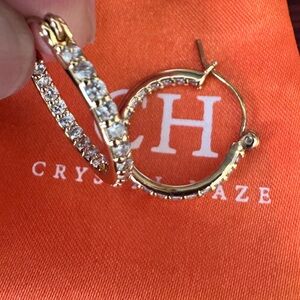 Crystal Haze Gold and Silver Hoop Earrings